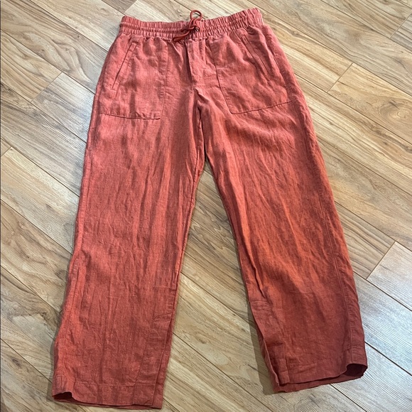 Athleta Linen Rust Pants - Picture 1 of 6